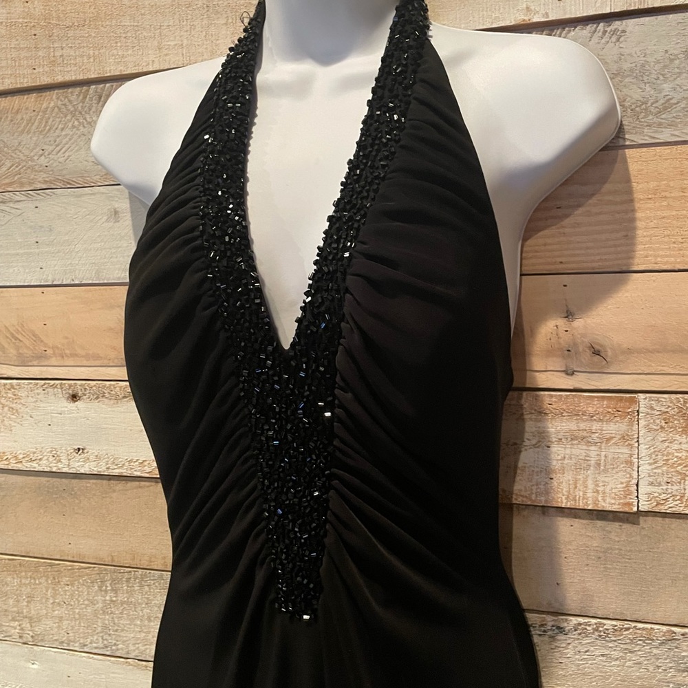 JS Boutique Black Halter Evening Dress